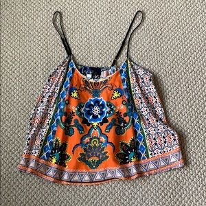 Multi-colored orange tank top